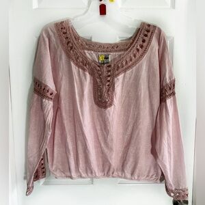 Free‎ People Pink Women’s Top  Long Sleeve Sz L